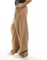 Фото #3 товара Vero Moda wide leg dad trousers in camel