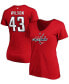 ფოტო #1 პროდუქტის Women's Tom Wilson Red Washington Capitals Authentic Stack Name and Number V-Neck T-shirt