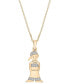 Фото #1 товара Wrapped diamond Boy Pendant Necklace (1/20 ct. tw) in 10k Gold, 18" + 2" extender, Created for Macy's