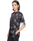 ფოტო #3 პროდუქტის Women's Printed Utility Button-Front Top