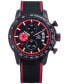 ფოტო #1 პროდუქტის Men's Chronograph Freedom Black Perforated Silicone Strap Watch 45mm