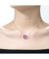 ფოტო #2 პროდუქტის Sterling Silver with Rhodium Plated and Cubic Zirconia Round Pendant Necklace