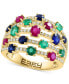 EFFY® Multi-Gemstone (2-1/4 ct. t.w.) & Diamond (1/4 ct. t.w.) Multirow Cluster Ring in 14k Gold