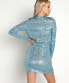 Фото #2 товара Show Me Your Mumu 297626 Party Hop Dress Frosty Blue Sequins MD