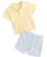 ფოტო #1 პროდუქტის Baby Boys Collared Shirt and Seersucker Shorts, 2 Piece Set, Created for Macy's