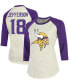 Фото #1 товара Women's Justin Jefferson Cream, Purple Minnesota Vikings Player Raglan Name Number 3/4 Sleeve T-shirt