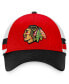 Men's Red, Black Chicago Blackhawks Breakaway Striped Trucker Snapback Hat