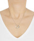 ფოტო #2 პროდუქტის Cubic Zirconia Double Circle 18" Pendant Necklace in Sterling Silver & 14k Gold-Plate