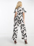 Фото #3 товара Vero Moda wide leg jumpsuit in mono abstract print