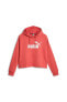 Фото #2 товара Essentials Cropped Logo Fl Kadın Kırmızı Kapüşonlu Sweatshirt