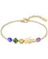 ფოტო #1 პროდუქტის Gold-Tone Deva Multicolor Stone Charm Bracelet