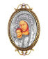 ფოტო #1 პროდუქტის 14K Gold-Dipped and Silver-Tone Purple Crystal Enamel Iconica Mary Brooch