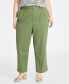 Фото #3 товара Trendy Plus Size Pleated Chino Straight-Leg Ankle Pants, Created for Macy's