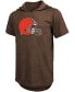 Фото #3 товара Men's Nick Chubb Brown Cleveland Browns Player Name Number Tri-Blend Hoodie T-shirt