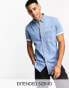 ASOS DESIGN skinny denim shirt in light washed blue