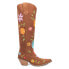 Фото #1 товара Dingo Flower Power Embroidered Floral Snip Toe Cowboy Womens Brown Casual Boots