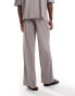 Фото #4 товара ONLY & SONS plisse loose fit pull on trouser co-ord in grey