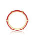 Фото #3 товара RA 14k Yellow Gold Plated with Cubic Zirconia Red Enamel Bamboo Kids/Young Adult Stacking Ring