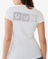 Women's Short Sleeve Crystal Box Horseshoe Logo V-neck T-shirt