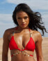 Фото #3 товара Moda Minx X Savannah-Shae Richards valentina coin waist wrap triangle bikini top in red