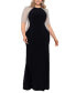 Фото #1 товара Plus Size Mixed-Media Rhinestone-Embellished Gown