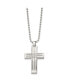 ფოტო #2 პროდუქტის Stainless Steel Polished Cross Pendant on a Ball Chain Necklace