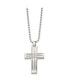 Stainless Steel Polished Cross Pendant on a Ball Chain Necklace