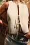 Фото #2 товара Топ-жилет облегающего кроя с завязками ZARA