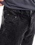 Brave Soul loose fit jeans in washed black with seam detail