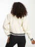 Hollister varsity bomber jacket in beige