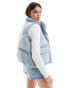 Фото #4 товара Levi's – Western-Daunenweste im Puffer-Stil aus Denim in Hellblau