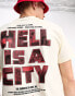 The Hundreds hell is a city t-shirt in off white with chest and back print