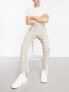 Фото #4 товара ASOS DESIGN tapered smart trousers in stone prep pin stripe