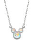 ფოტო #1 პროდუქტის Crystal Mickey Mouse Pendant Necklace in Sterling Silver, 18"