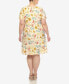 Фото #2 товара Plus Size Floral Short Sleeve Knee Length Dress