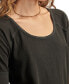 Women's Cotton Raglan-Sleeve Scoop-Neck Top