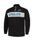 Men's Black Philadelphia Eagles Big and Tall Fleece Quarter-Zip Jacket