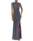 Фото #1 товара Women's Sleeveless Mock-Neck Glitter Gown