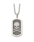 Фото #1 товара Chisel brushed Laser Cut Skull and Crossbones Dog Tag Ball Chain Necklace