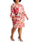 ფოტო #3 პროდუქტის Plus Size Ruffled-Sleeve Floral Swing Dress