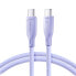 Фото #1 товара Kabel przewód Multi-Color Series USB-C - USB-C 60W szybki transfer 1m fioletowy