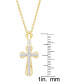 ფოტო #2 პროდუქტის Women's Diamond Accent Cross Pendant Necklace