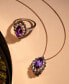 Grape Amethyst (1-5/8 ct. t.w.) & Diamond (1/3 ct. t.w.) Marquise Halo Adjustable 20" Pendant Necklace in 14k Rose Gold