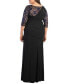 Plus Size Soiree Draped Evening Gown