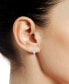 Santa Maria Aquamarine (3/8 ct. t.w.) & Diamond (1/6 ct. t.w.) Halo Small Hoop Earrings in 14k White Gold, 0.5"