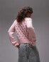 Topshop knitted cable stitch jumper in light pink