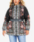 ფოტო #1 პროდუქტის Plus Size Flora Long Sleeve Puffer Jacket