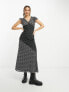ASOS DESIGN frill sleeve tea dress in mixed print