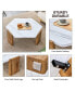 Фото #2 товара Modern MDF Coffee Table with White Top & Wooden Legs