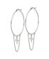 ფოტო #2 პროდუქტის Stainless Steel Polished Chain and Cross Dangle Hoop Earrings